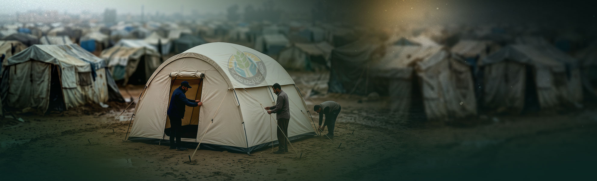 صيانة وتأهيل خيام النازحيــــن فــــــي غــــزة