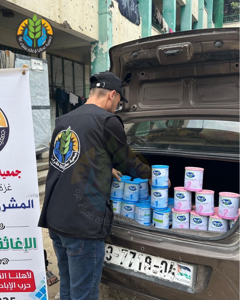عطايا تواصل العطاء بتوزيع حليب الأطفال في شمال غزة
