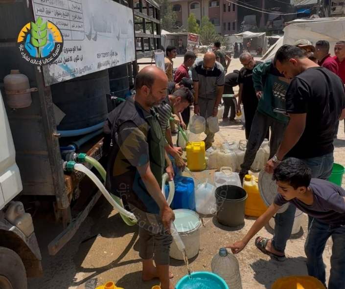 في كل كبدٍ رطبة صدقة  سُقيا الماء في شمال غزة